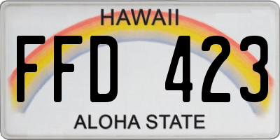 HI license plate FFD423