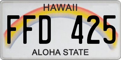 HI license plate FFD425
