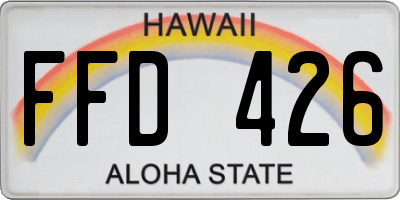 HI license plate FFD426