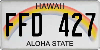 HI license plate FFD427