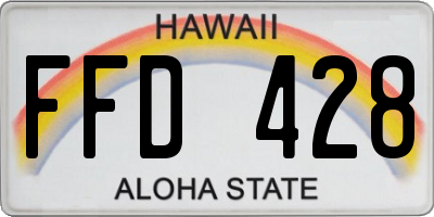 HI license plate FFD428