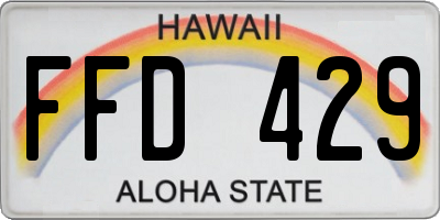HI license plate FFD429