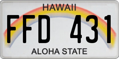HI license plate FFD431
