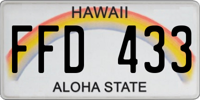 HI license plate FFD433