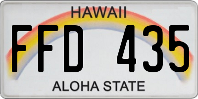 HI license plate FFD435