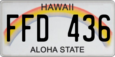 HI license plate FFD436