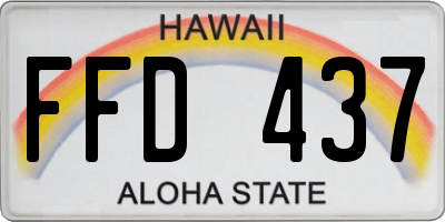 HI license plate FFD437