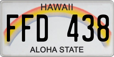 HI license plate FFD438
