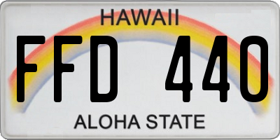 HI license plate FFD440