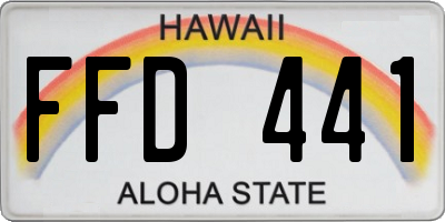 HI license plate FFD441
