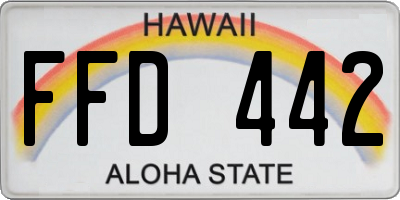HI license plate FFD442