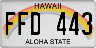 HI license plate FFD443