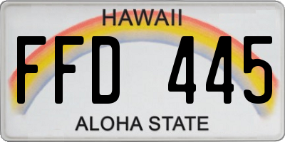 HI license plate FFD445