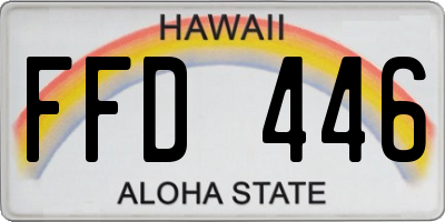 HI license plate FFD446