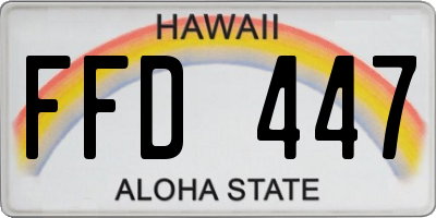 HI license plate FFD447