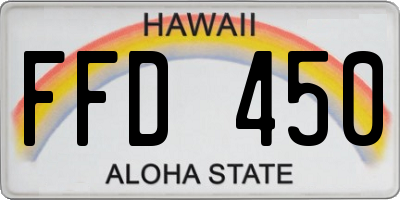 HI license plate FFD450