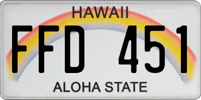 HI license plate FFD451