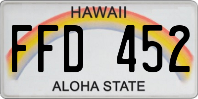 HI license plate FFD452