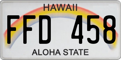 HI license plate FFD458