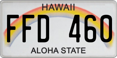 HI license plate FFD460