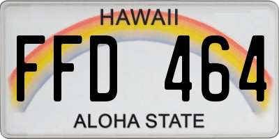 HI license plate FFD464