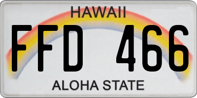 HI license plate FFD466