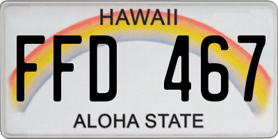 HI license plate FFD467