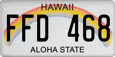 HI license plate FFD468