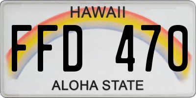 HI license plate FFD470