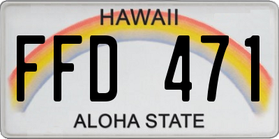 HI license plate FFD471