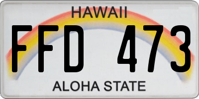 HI license plate FFD473