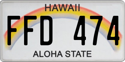 HI license plate FFD474