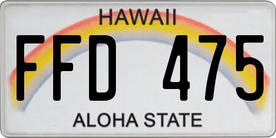 HI license plate FFD475