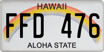 HI license plate FFD476