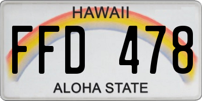HI license plate FFD478
