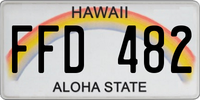HI license plate FFD482