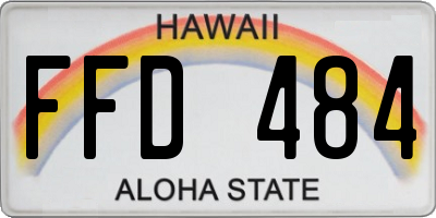 HI license plate FFD484