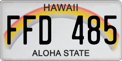 HI license plate FFD485