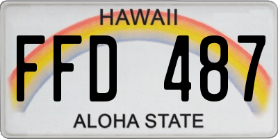 HI license plate FFD487
