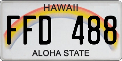 HI license plate FFD488