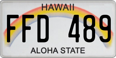 HI license plate FFD489