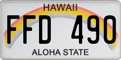 HI license plate FFD490