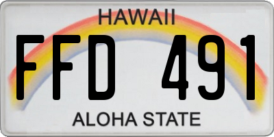 HI license plate FFD491