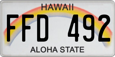 HI license plate FFD492