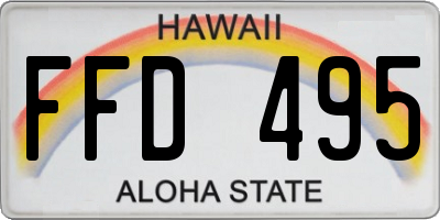 HI license plate FFD495