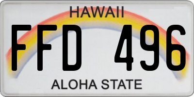 HI license plate FFD496