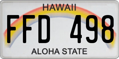 HI license plate FFD498