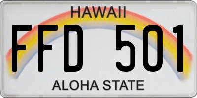 HI license plate FFD501