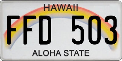 HI license plate FFD503