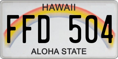 HI license plate FFD504